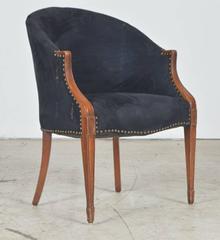 Four Black Neoclassical Side Chairs with Nailhead Details