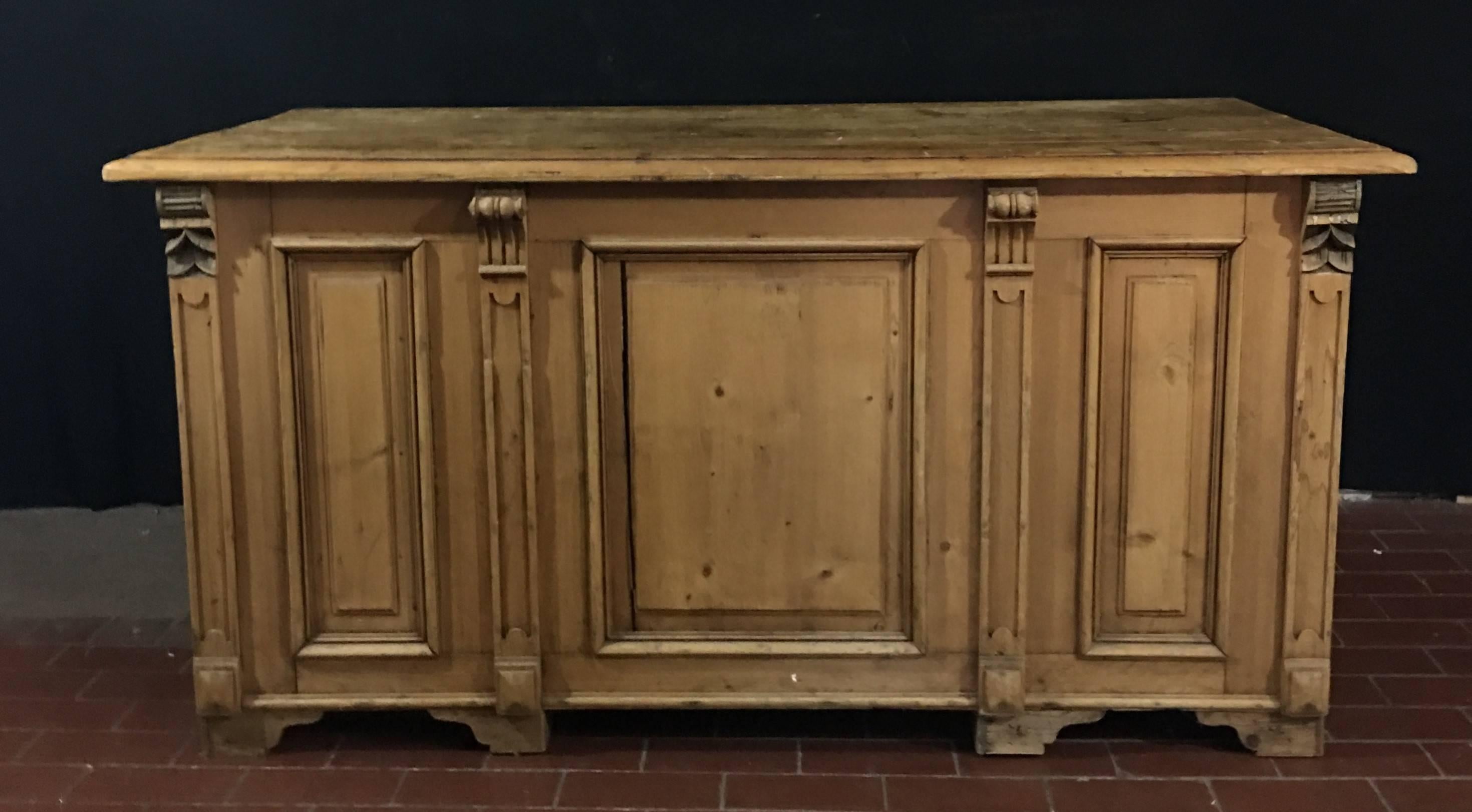 Charming old English pine desk with great details the desk has nine drawers, many of which lock (key included). The finish has been left natural so it has a lot of character.