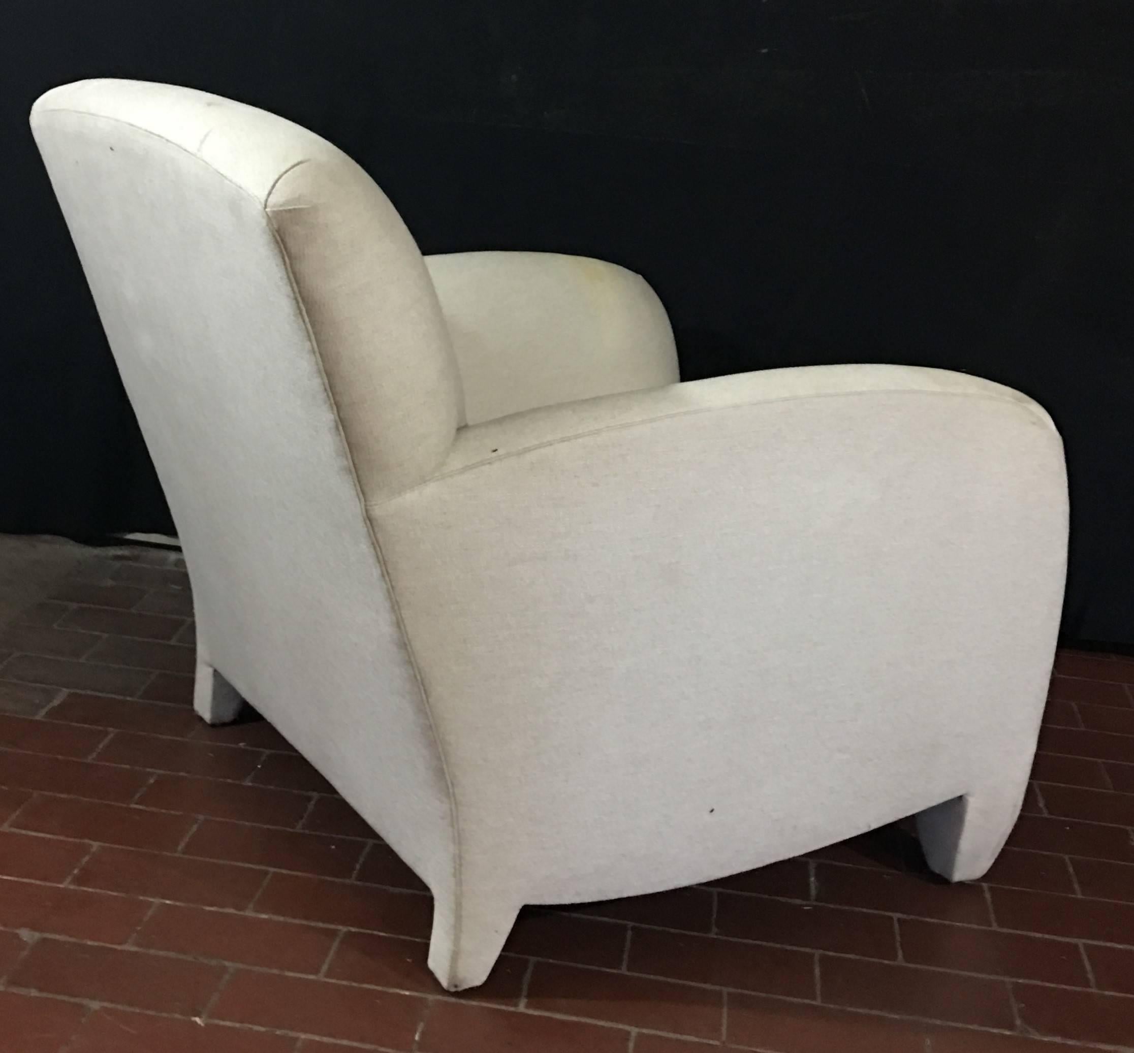 Donghia Club Chair and Ottoman In Good Condition In Bronx, NY