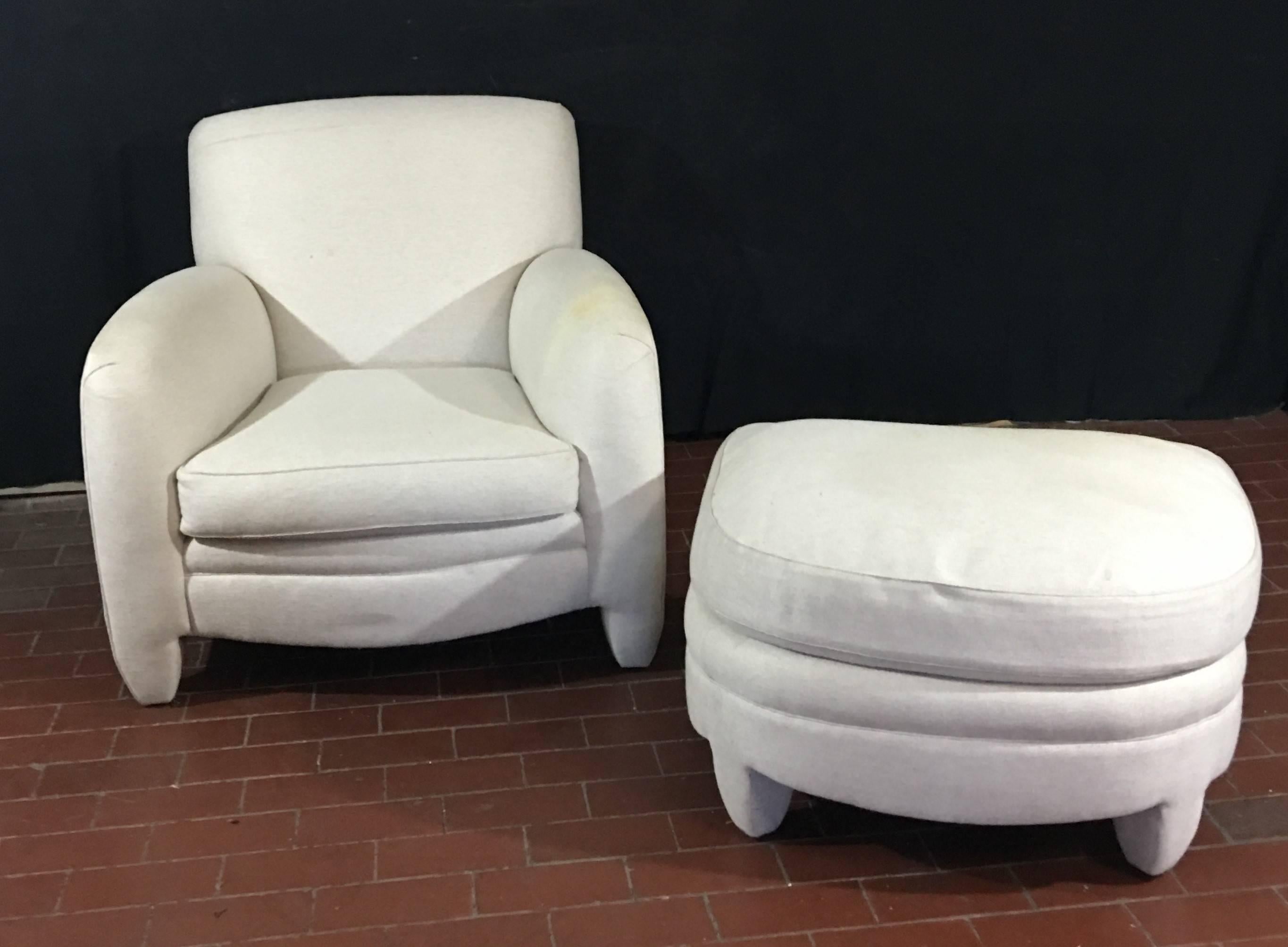 Late 20th Century Donghia Club Chair and Ottoman