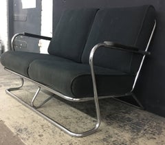Kem Webber Chrome Tube Sofa from Lloyd Manufacturing in Original Fabric