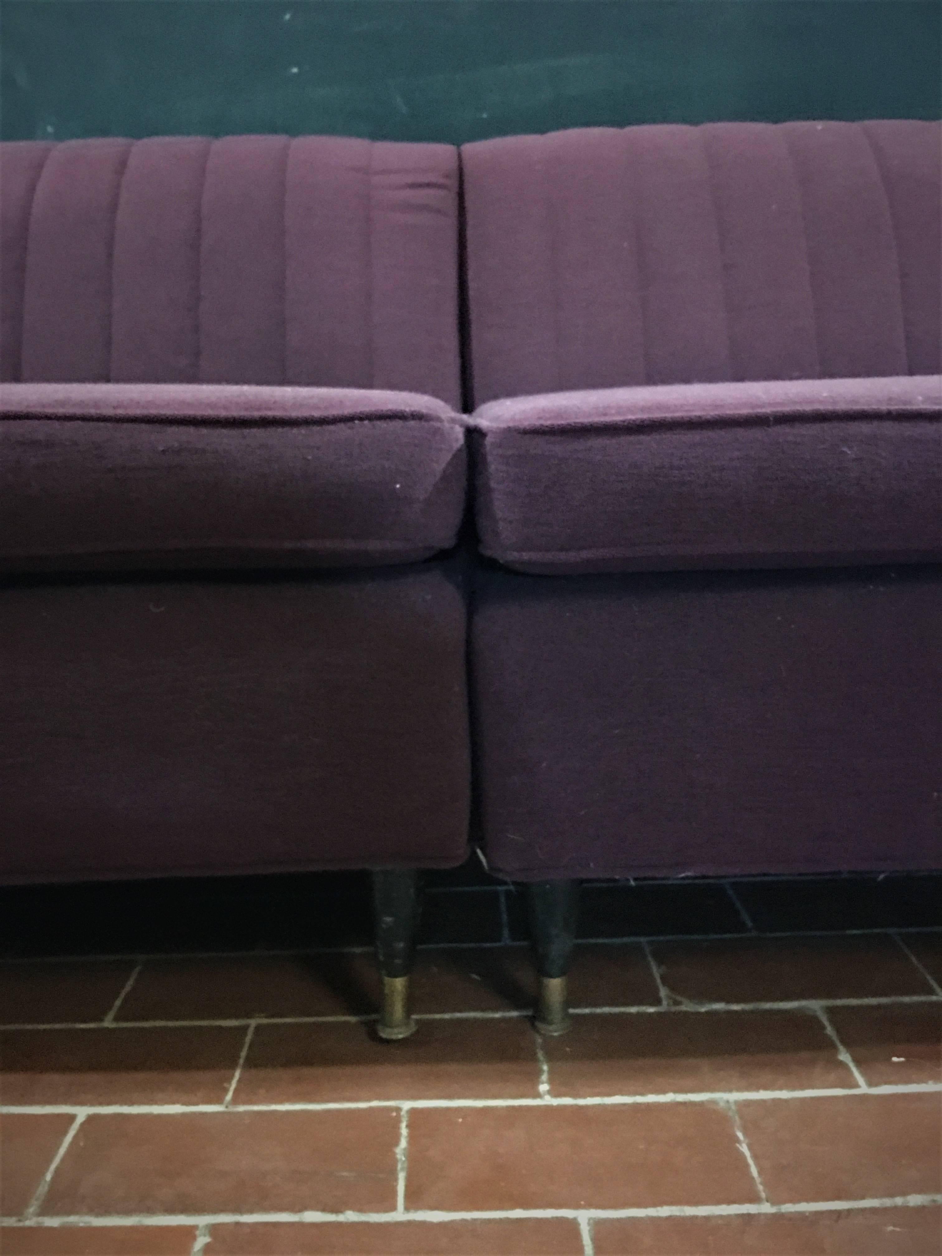 Vintage Sectional Sofa, Fully Restored and Reupholstered In Excellent Condition In Bronx, NY