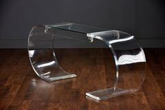 Vintage Curved Sided and Base Lucite Console