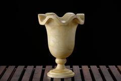 Vintage French Alabaster Vase Lamp