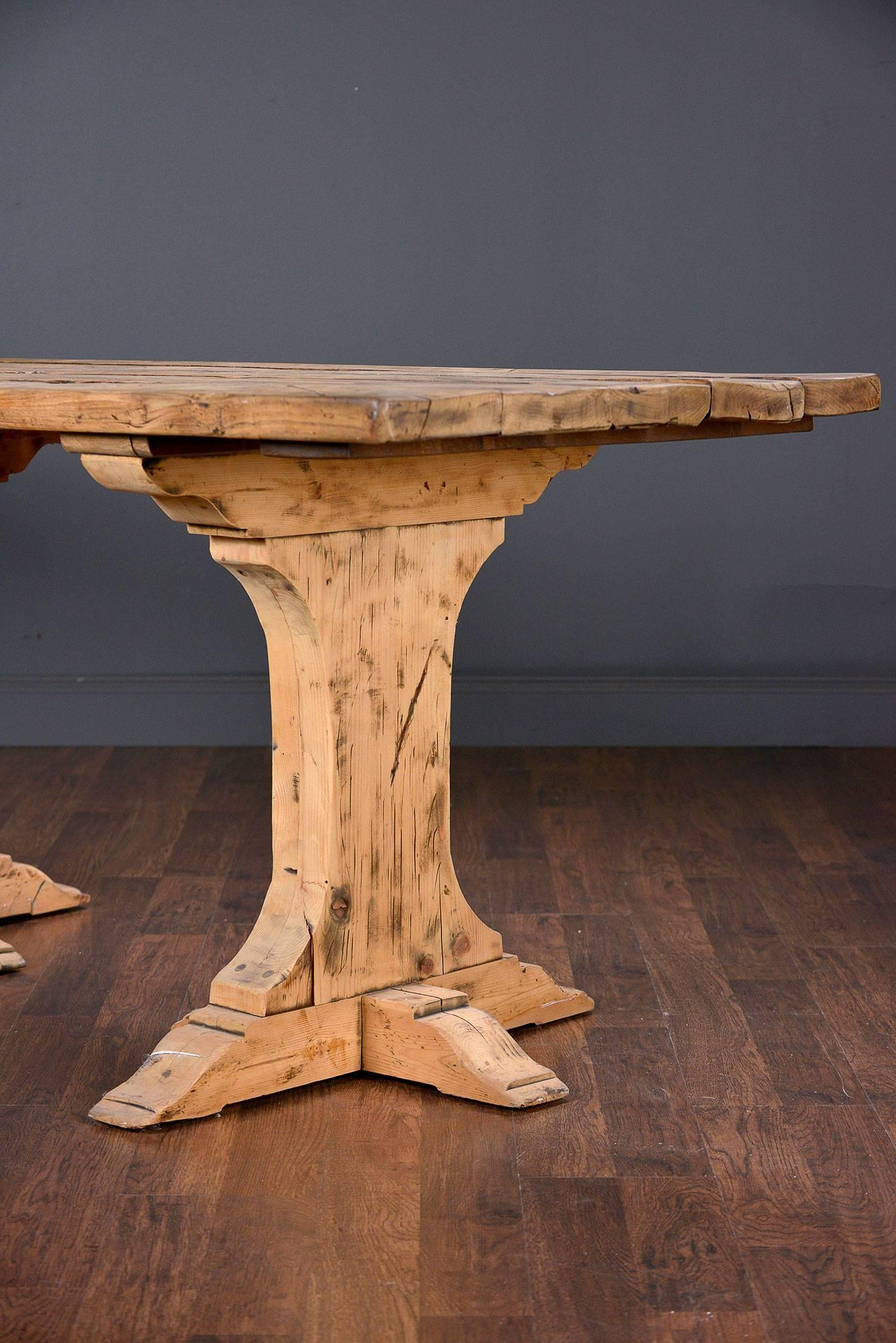 Antique Belgian Oak Plank Table For Sale 2