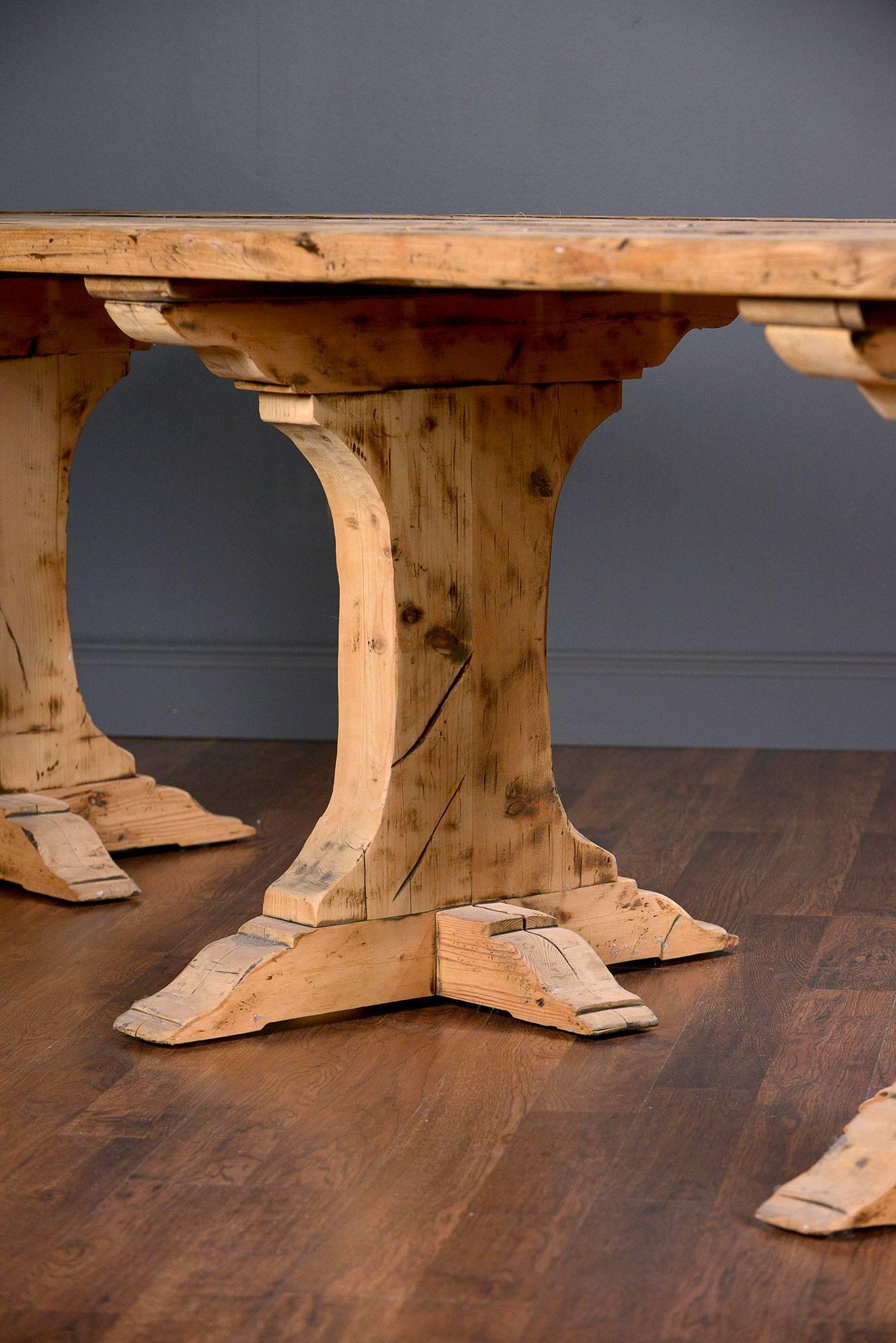 Antique Belgian Oak Plank Table For Sale 4