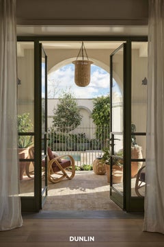 Hurricane Lantern Rattan Pendant by Dunlin, Handwoven Natural Finish