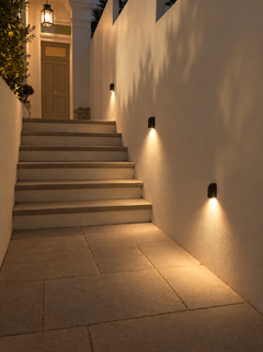 Decade Mini Step Light by Dunlin in Weathered Brass, Organic Modern