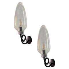 Pair of Loop Wall Light by Dunlin: Hand-Blown Glass & Brass, Modern Design