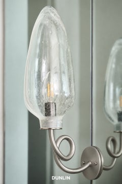 Pair of Loop Wall Light by Dunlin: Hand-Blown Glass & Brass, Modern Design