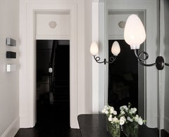 Pair of Loop Wall Light by Dunlin: Hand-Blown Glass & Brass, Modern Design