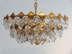 Gilt Brass and Glass Chandelier by Palwa