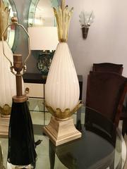Pair of Fluted Murano Glass Lamps