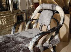 Horn & Cowhide Chaise Lounge