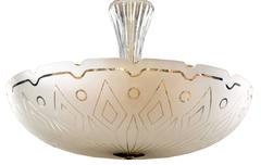 1940's Orrefors Etched Glass Chandelier