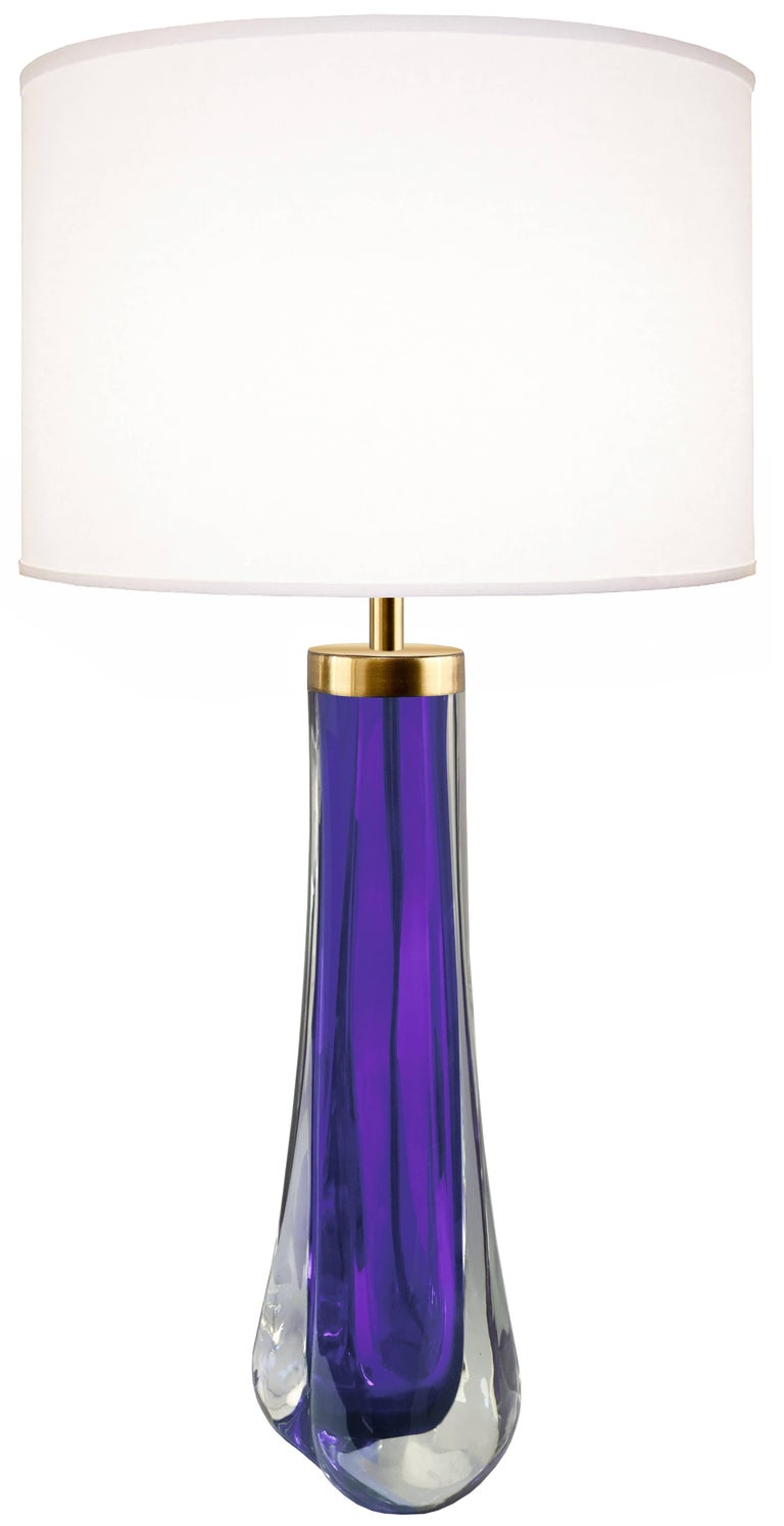 Pair Of Thick Cased Purple Glass Lamps From Craig Van Den Brulle To A Pair Of Thick Cased Purple Glass Lamps With Brass Hardware From Craig Van Den Brulle