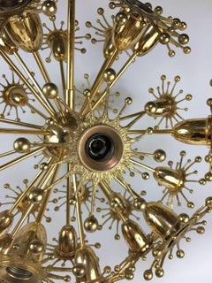 Gilt Brass Sputnik Chandelier by Palwa