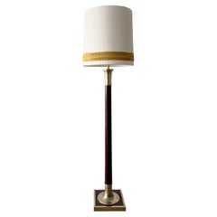 1960s Floor Lamp from Metalarte, Mahogany, Brass, Two-Light, Spain