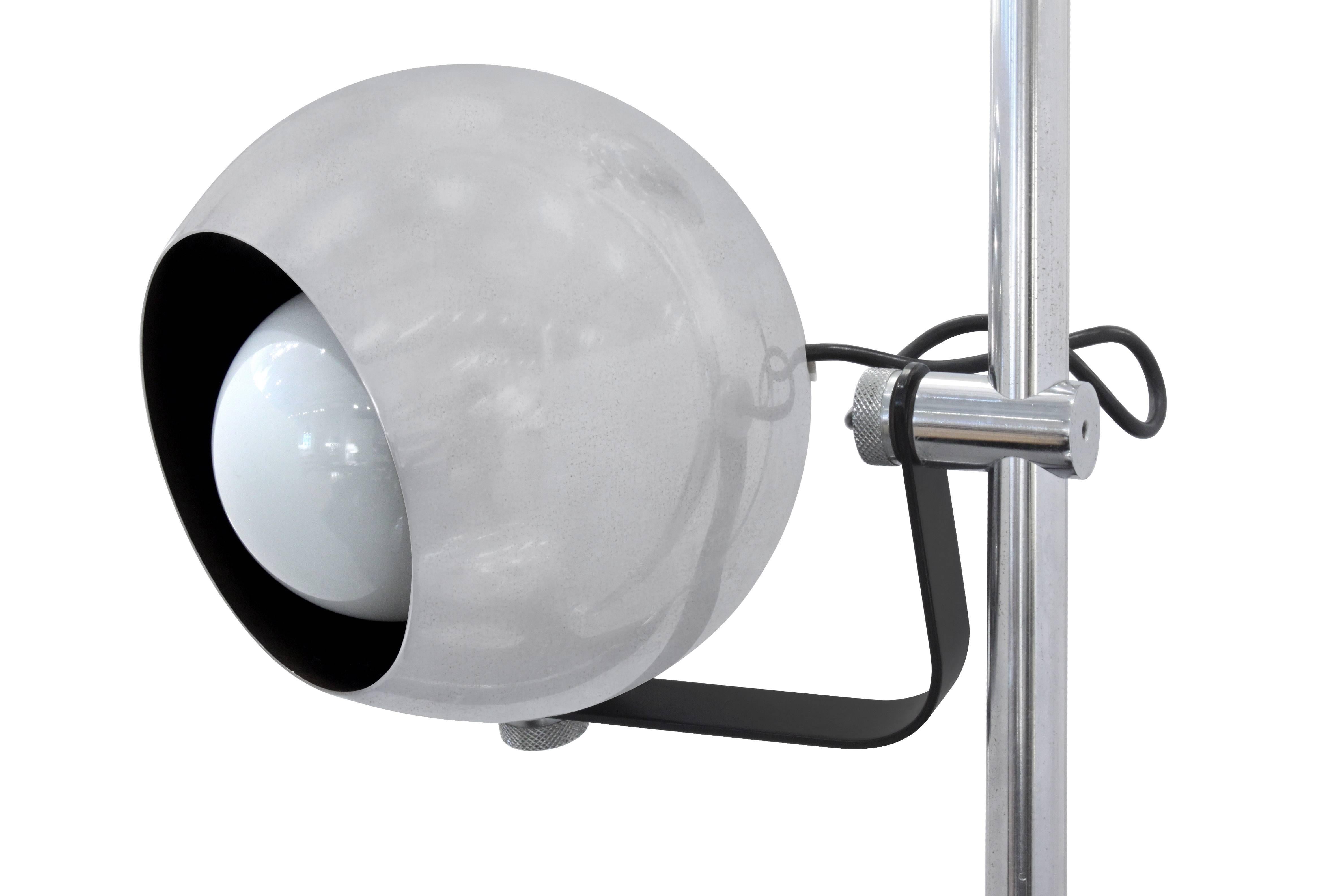 Italian Floor Lamp with Three Adjustable Chrome Spheres by Arredoluce