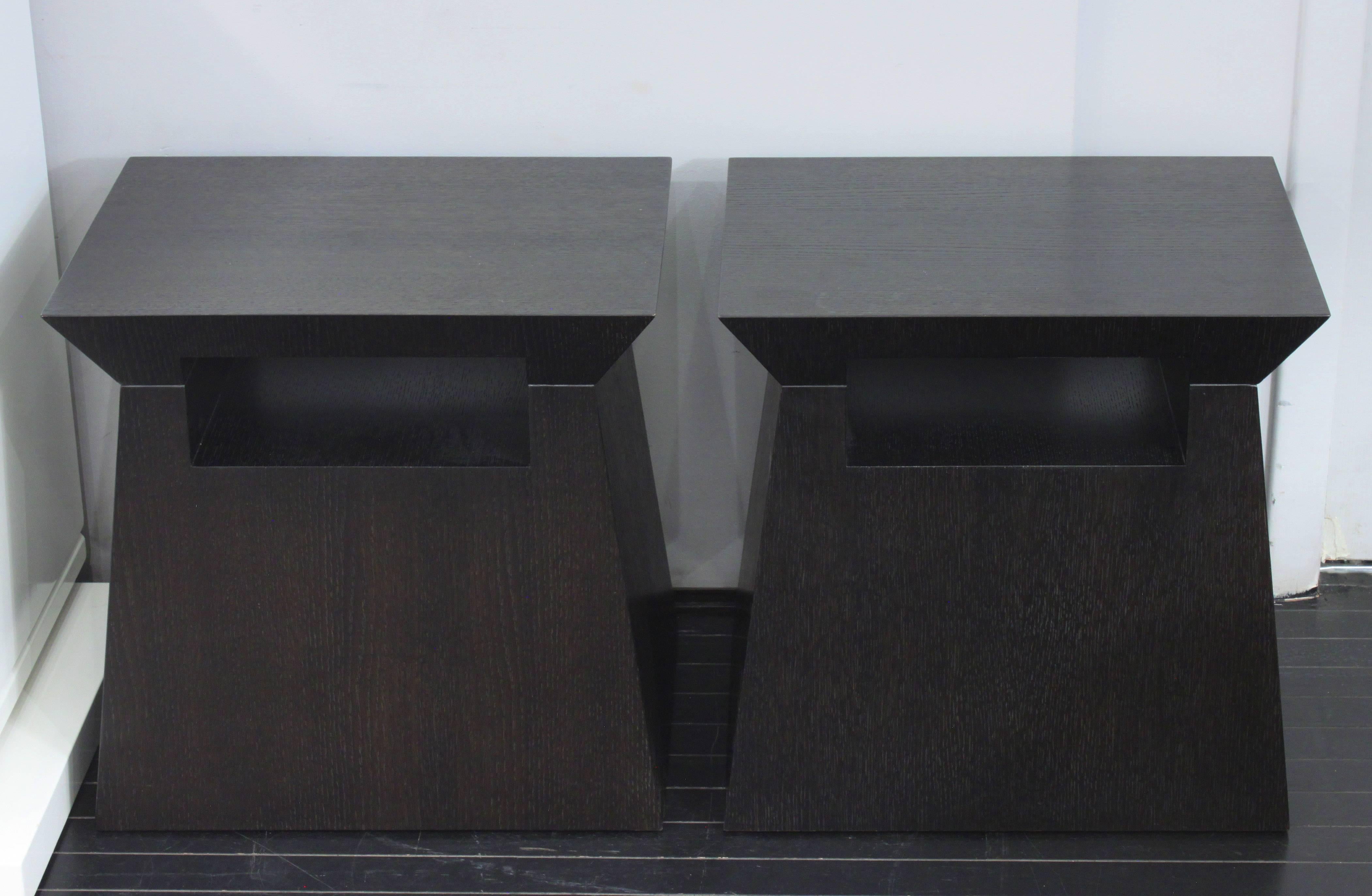 French Pair of Sculptural Bedside/End Tables by Christian Liaigre