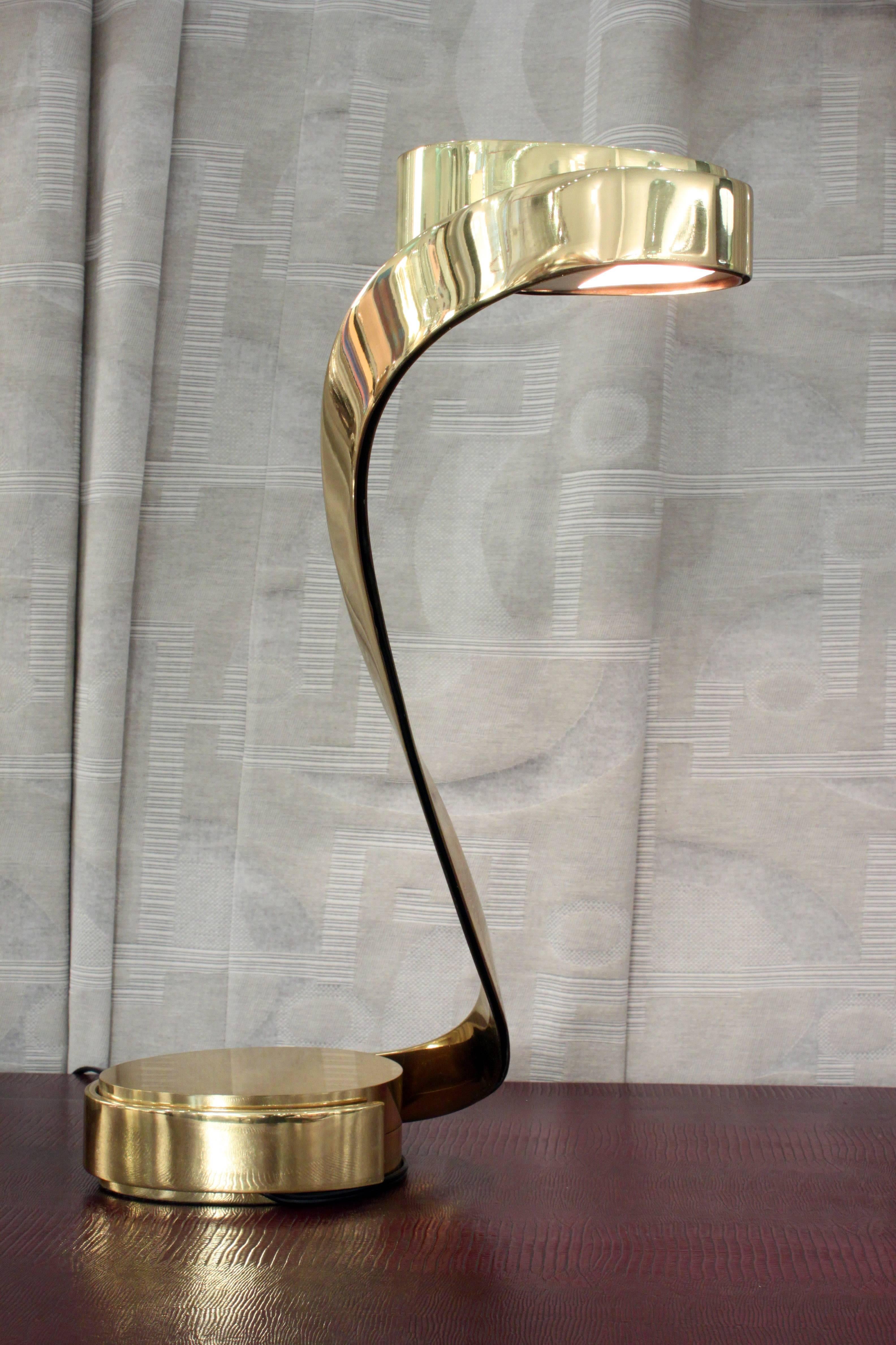 Mid-Century Modern Brass Snake Table/ Desk Lamp by Georgine Aasen