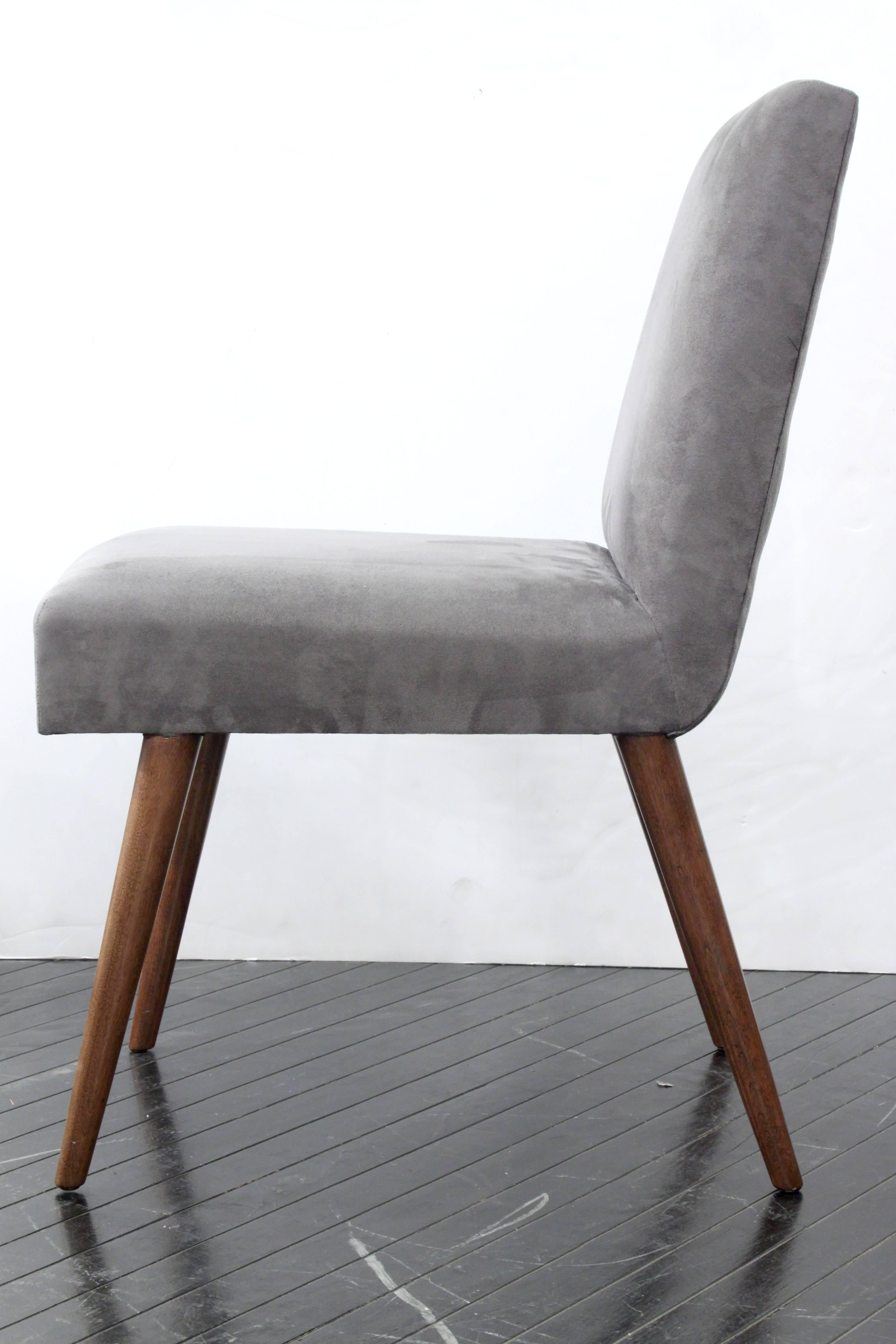 Mid-Century Modern Elegant Desk Chair with Conical Walnut Legs by T.H. Robsjohn-Gibbings