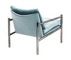 Chair and Ottoman in Chrome with Bamboo Motif