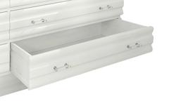 Sculptural Chest of Drawers in White Lacquer with Lucite Pulls