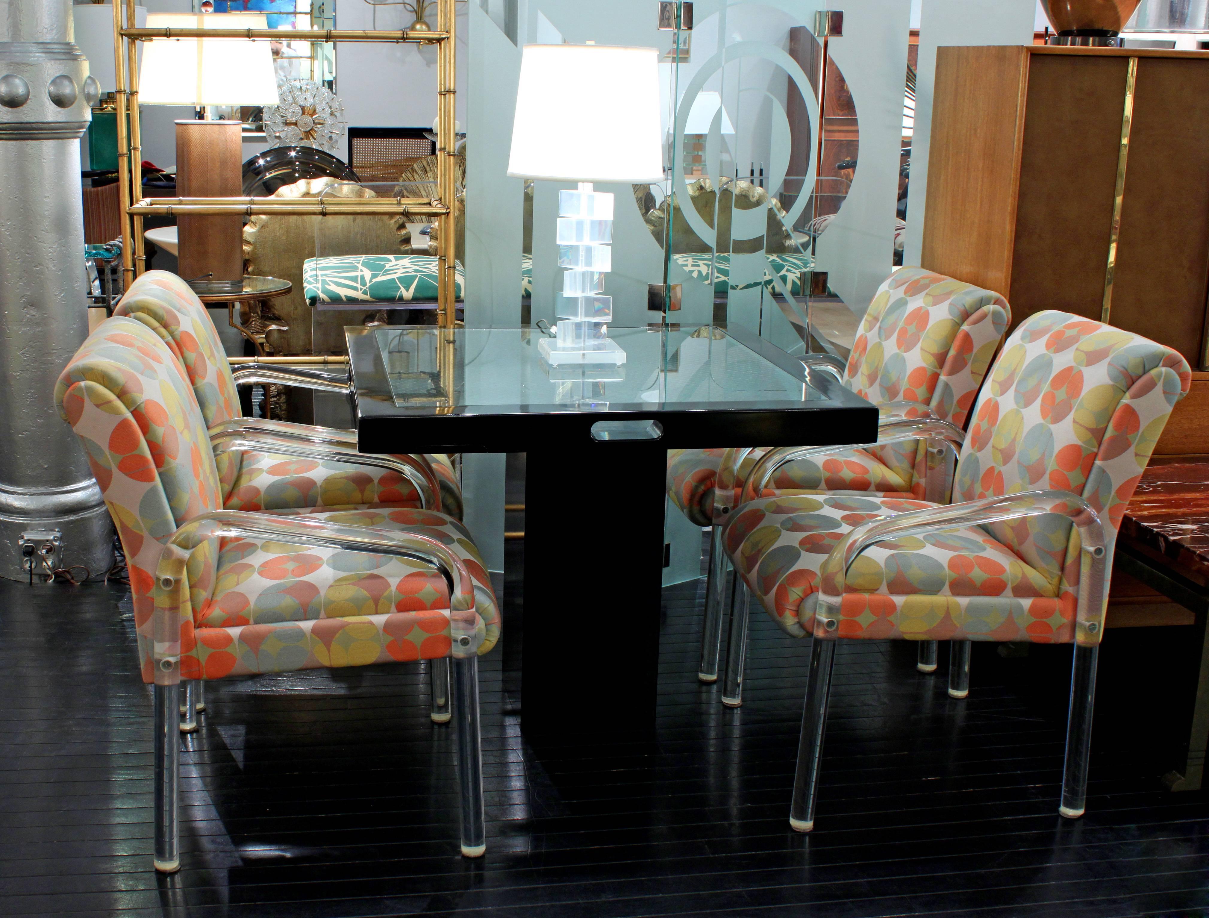 Late 20th Century Lucite Dining / Game Chairs by Leon Rosen for Pace Collection