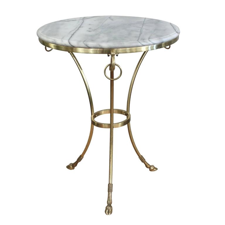 Neoclassical Marble and Bronze Side Table For Sale at 1stdibs