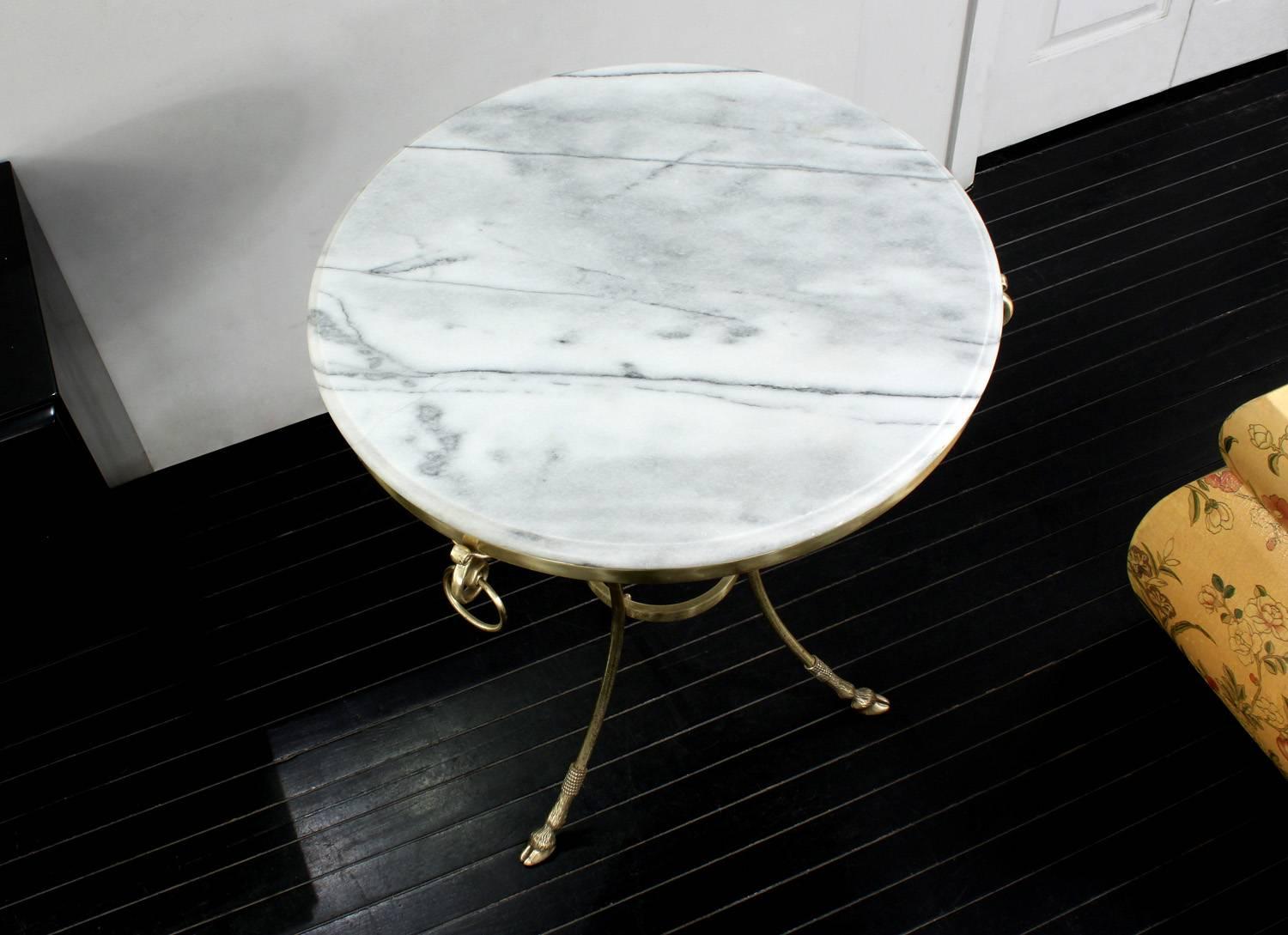 bronze and marble side table