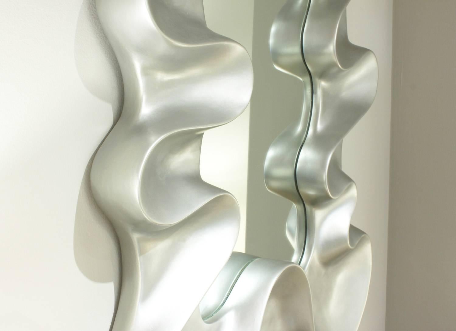 Modern Stunning Silver Leaf Mirror by Lawrence De Martino