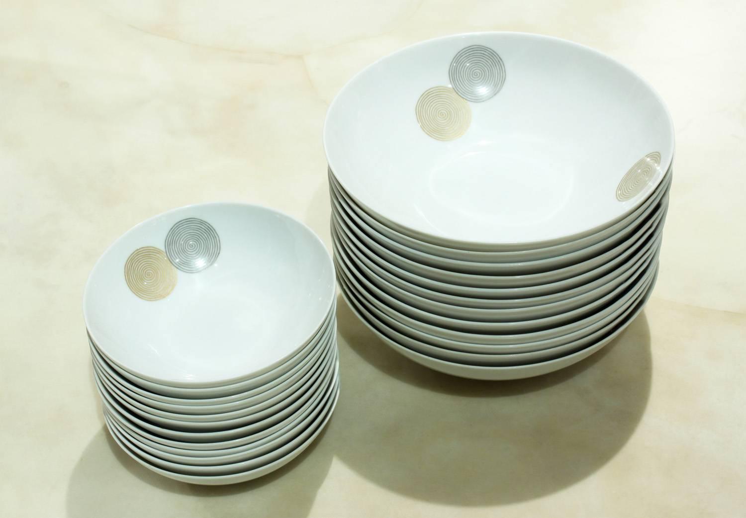 Mid-Century Modern Fine China Service for 12 by Raymond Loewy for Continental China, Germany
