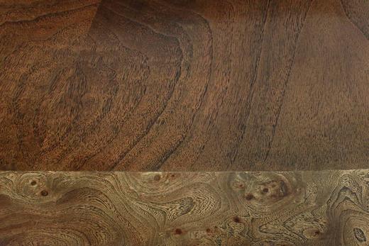 Dining Table In Carpathian Elm With Brass Inlays By Mastercraft For Sale At 1stdibs