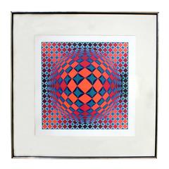 Bold Geometric Print by Victor Vasarely
