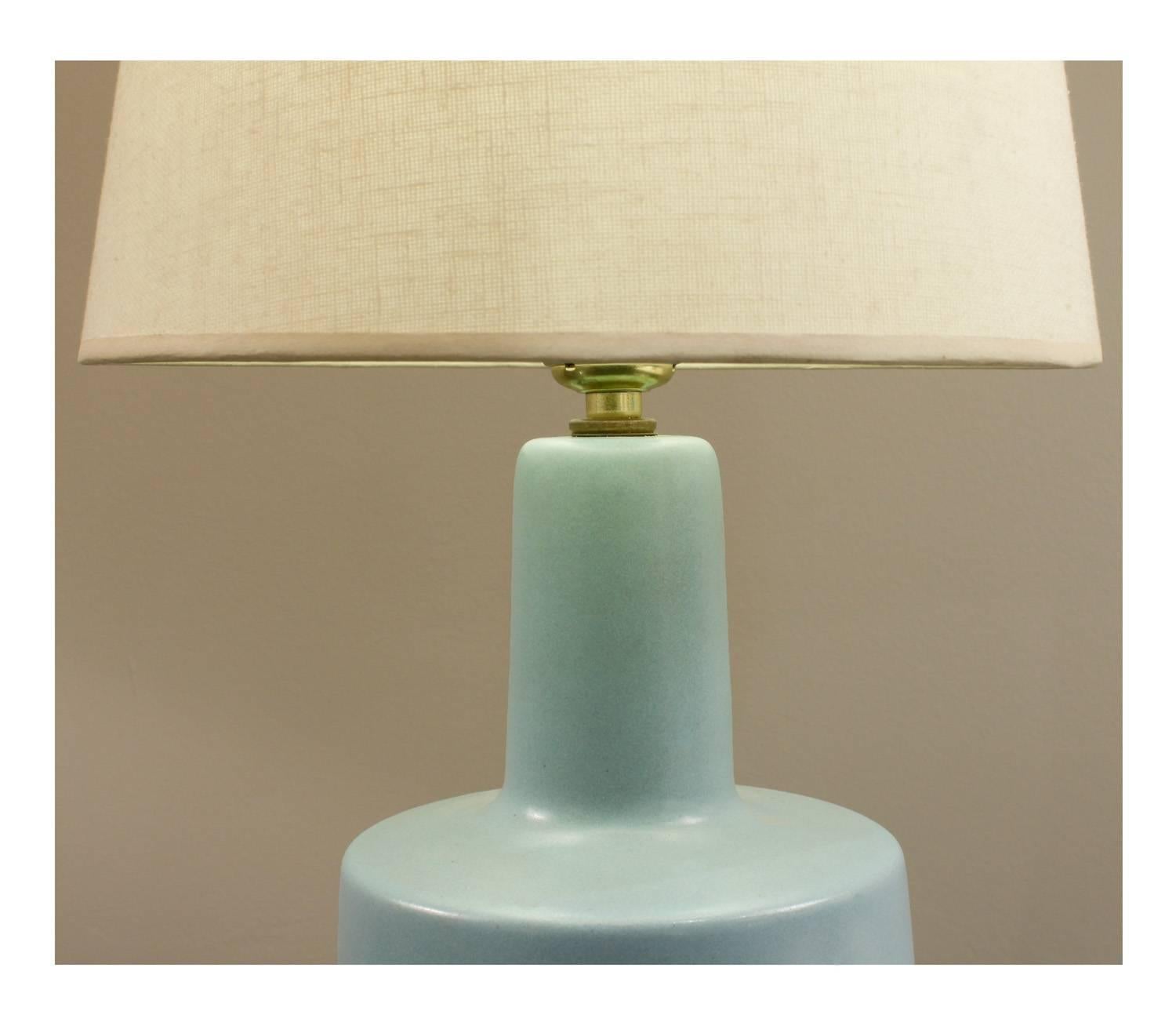 Modern Gordon & Jane Martz Blue Ceramic Table Lamp, 1960s