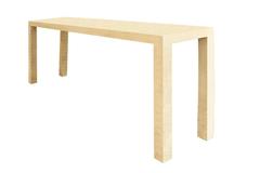 Lacquered Grass Cloth Parsons Style Console Table, 1970s