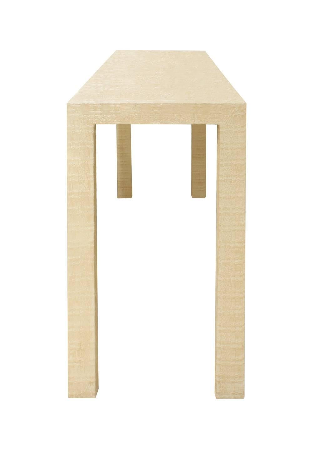 grasscloth parsons table