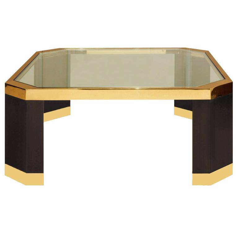 Ron Seff Coffee Table In Gold And Black Nickel 1970s For At Ron Seff Coffee Table In Gold And Black Nickel 1970s For