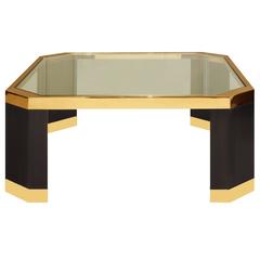 Ron Seff Coffee Table in Gold and Black Nickel, 1970s 11