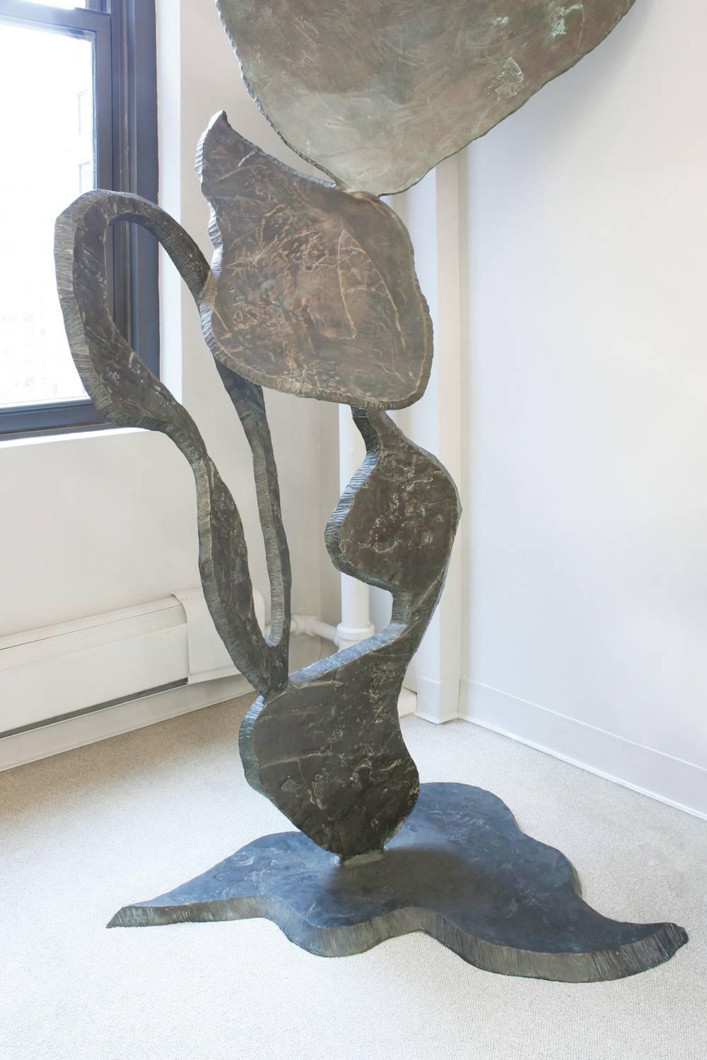 Modern Arthur Gibbons Large Abstract Sculpture in Bronze, 1980s