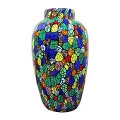 Vitorrio Ferro Colorful Handblown Glass Vase, 2000