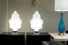 Sculptural Pair of Pearlescent Lucite Lamps