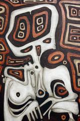 Joseph Demarais "Beyond the Dreams a Nightmare" Carved Wood Painting, 1968