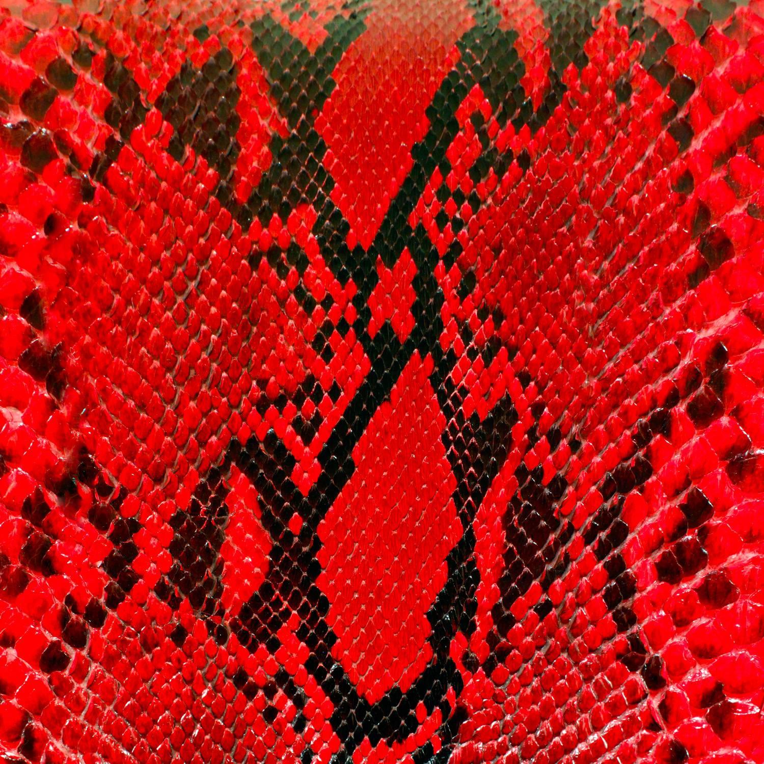 American Karl Springer X Bench with Red Python Seat, 1970s