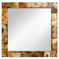 Paul Evans Matching Patchwork Mirror and Console, 1970s