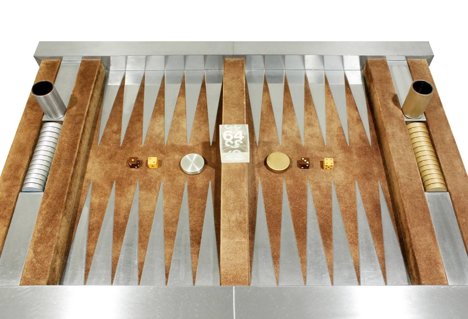 American Paul Evans Backgammon Game Table with Original Pieces, 1978