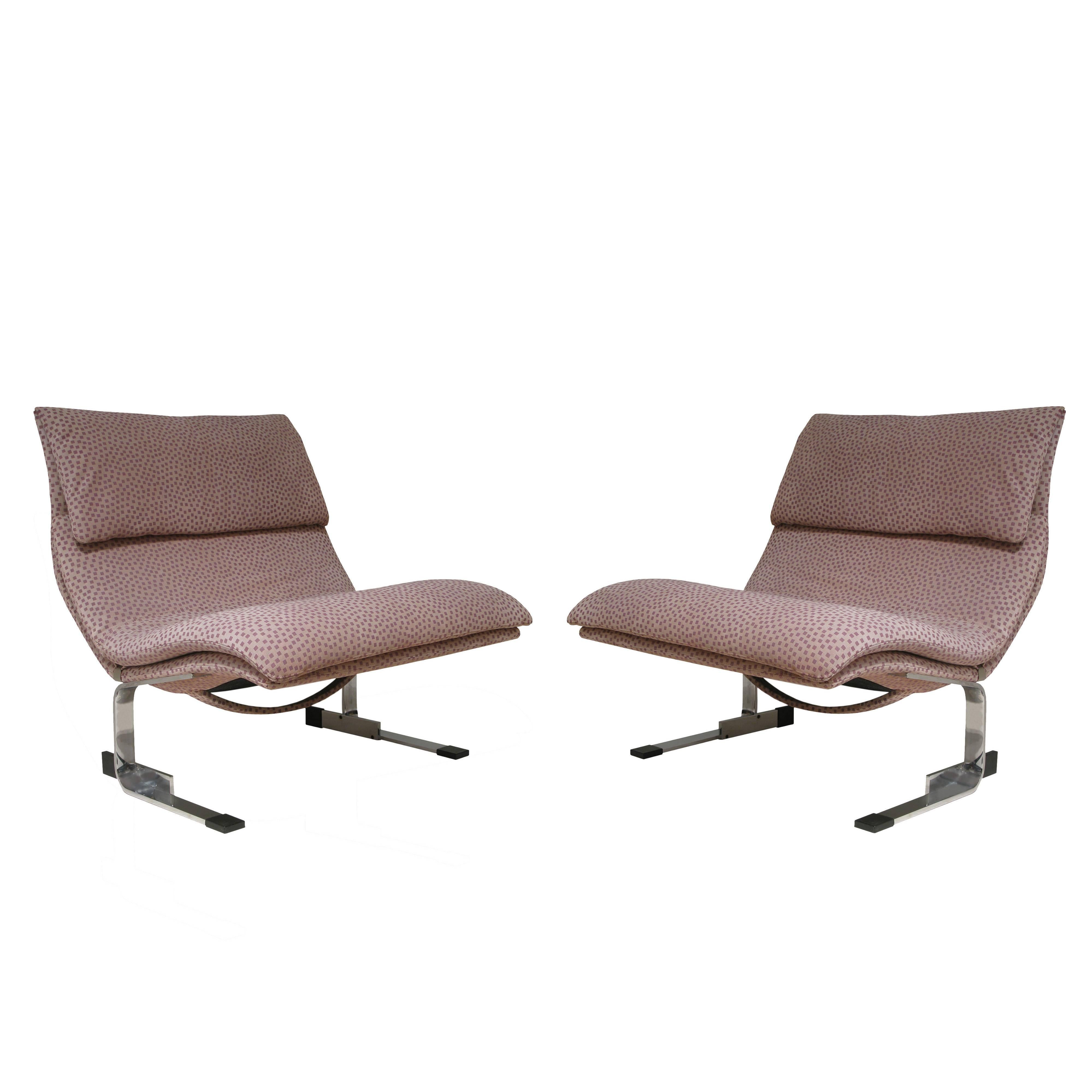 Saporiti Pair of Onda "Wave" Chairs, 1970s