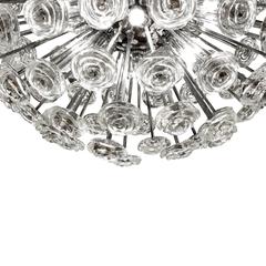 Swedish Sphere Chandelier in Chrome with Glass Flowers, 1960s