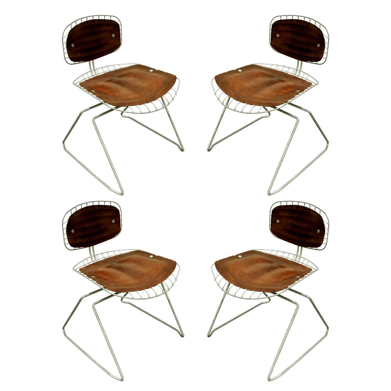 Michel Cadestin & Georges Laurent Set of Four "Beaubourg" Dining Chairs, 1976